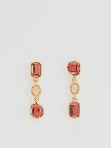 Reserved - Сережки-підвіски - рожевий - 301FD-38X