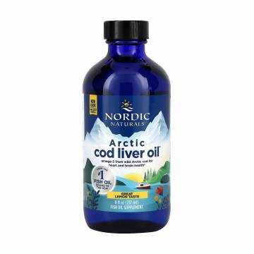 Рыбий жир из печени трески Nordic Naturals Arctic Cod Liver Oil со вкусом лимона, 1060 мг, в жидкости, 237 мл