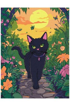 Картина по номерам Ideyka Котик в саду, 30*40 см (KHO6805)