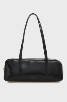Женская черная сумка FOIL LOGO GLOSSY BAULETTO Черный ONESIZE Calvin Klein LV04F3638G