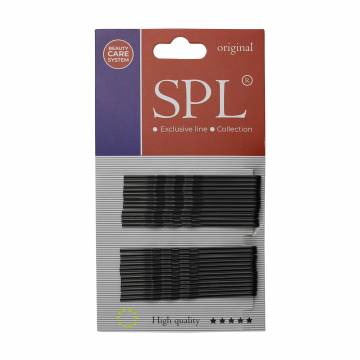 Набор невидимок для волос SPL фрезерованные, черные, 7 см, 24 шт (3020-0070) Набор невидимок для волос SPL фрезерованные, черные, 7 см, 24 шт (3020-0070)