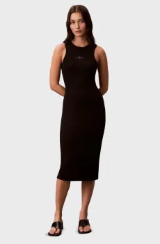 Женское черное платье MONOLOGO BABY RIB Черный M Calvin Klein Jeans LV047F242G