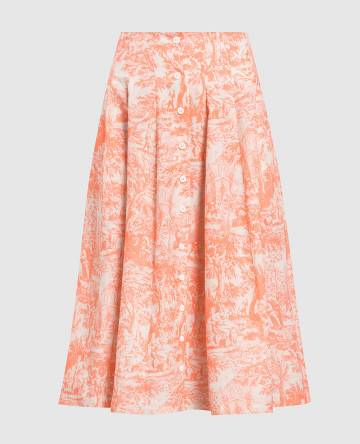 Оранжевая юбка в принт TOILE DE JOUY Оранжевая юбка в принт TOILE DE JOUY