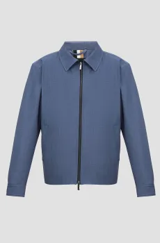 Мужской синий шерстяной пиджак Синий 54 BOSS 50535042;475