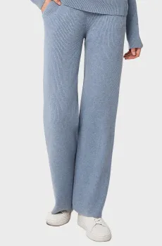 Женские голубые шерстяные брюки Голубой 40 MARC&ANDRE W25-00CH0910