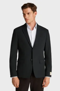 Мужской черный шерстяной пиджак TRAVEL TWILL SLIM BLAZER Черный 50 Calvin Klein K10K114345