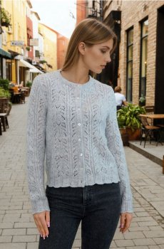 Ажурний кардиган - сірий