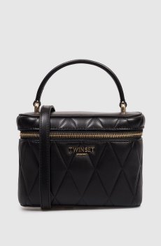 Черная сумка кросс-боди с фактурным логотипом