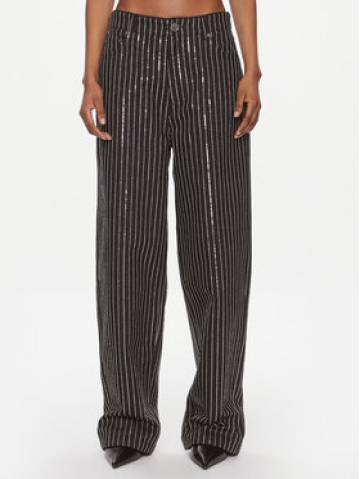 ROTATE Штани з тканини 111791100 Чорний Wide Leg