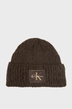 Женская коричневая шапка BRUSHED Коричневый ONESIZE Calvin Klein LV04F8104G