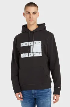 Мужское черное худи TJM REG FLAG SPRAY Черный XXL Tommy Jeans DM0DM17911