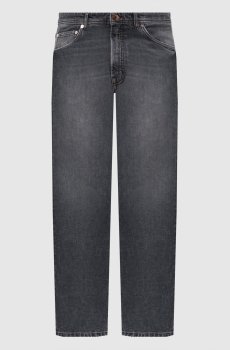 Серые джинсы с эффектом потертости