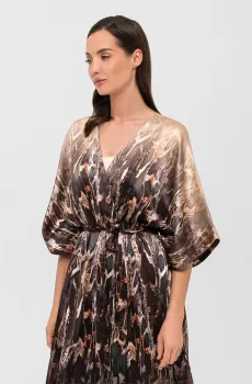 Женский шелковый пеньюар с узором Разноцветный 46 MARC&ANDRE S25-05SS101