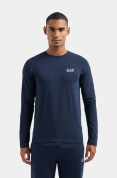 Мужской темно-синий лонгслив Синий 3XL EA7 6944