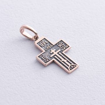 Золотой крестик (чернение) п03250 Золотой крестик (чернение) п03250
