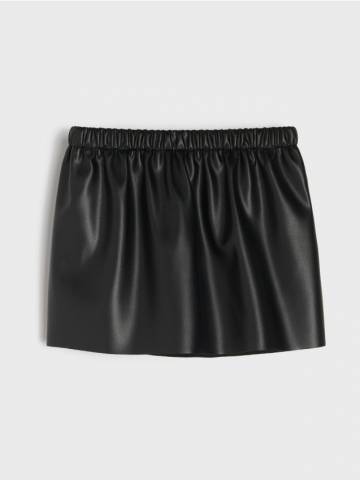 Спідниця з екошкіри - чорний