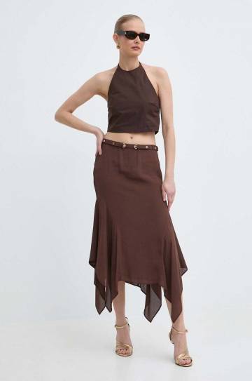 Юбка Pinko цвет коричневый midi расклешённая 103125 A1O6 Юбка Pinko цвет коричневый midi расклешённая 103125 A1O6