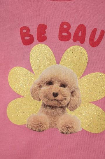 Детская хлопковая футболка United Colors of Benetton цвет розовый