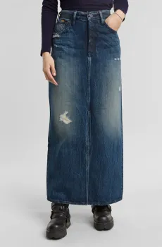 Женская темно-синяя джинсовая юбка Viktoria Long Skirt wmn Синий 25 G-Star RAW D24385,D499