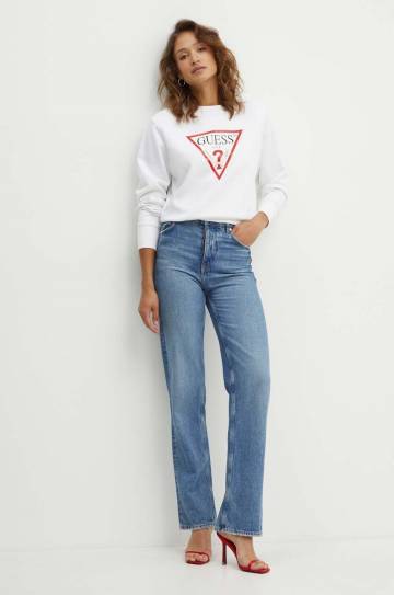 Кофта Guess женская цвет белый с принтом W2YQ16 KBA11 Кофта Guess женская цвет белый с принтом W2YQ16 KBA11