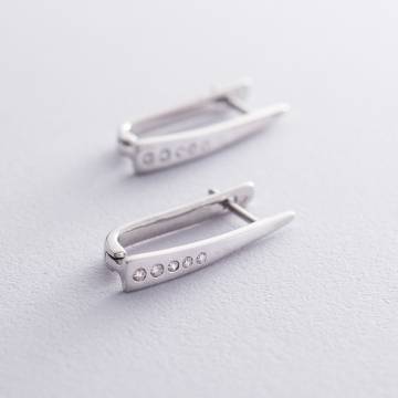 Серебряные серьги с фианитами 122624 Серебряные серьги с фианитами 122624