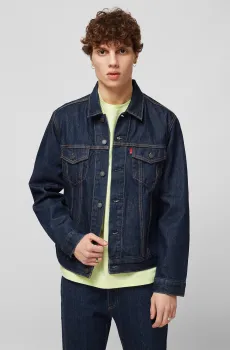 Мужская темно-синяя джинсовая куртка Синий S Levi’s® 72334;0557