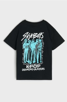 Бавовняна футболка з принтом K-Pop Demon Hunters - чорний