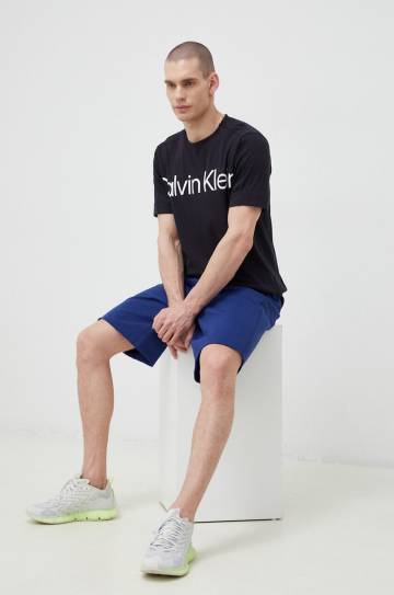 Футболка для тренинга Calvin Klein Performance Effect цвет чёрный с принтом Футболка для тренинга Calvin Klein Performance Effect цвет чёрный с принтом