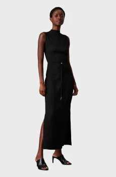 Женское черное платье CRINKLE JERSEY ANKLE DRESS Черный XS Calvin Klein K20K208304