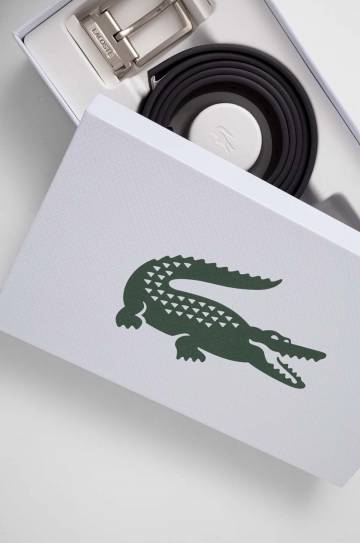 Кожаный ремень со сменными бляхами Lacoste цвет чёрный Кожаный ремень со сменными бляхами Lacoste цвет чёрный