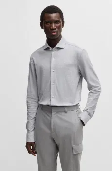 Мужская серая рубашка Серый 39 BOSS 50527675;050