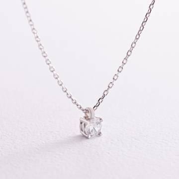 Серебряное колье с фианитом 908-01045 Серебряное колье с фианитом 908-01045