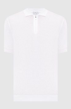 Белое поло с молнией