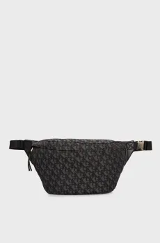 Мужская черная поясная сумка с узором SLOUCHED OVERSIZED WAISTBAG Черный ONESIZE Calvin Klein LV04G3098G