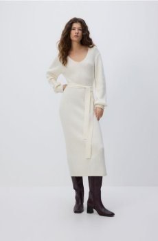 Reserved - Сукня з додаванням вовни - кремовий - 657IG-01X