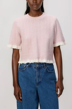 Reserved - Джемпер з візерунком «косичка» - пастельний рожевий - 837JT-03X