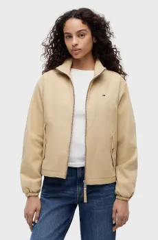 Женская бежевая куртка REG ZIP COTTON JACKET EXT Бежевый XS Tommy Jeans DW0DW20526