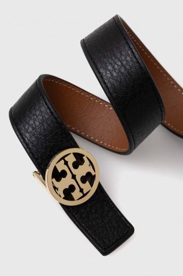 Двухсторонний кожаный ремень Tory Burch женский цвет чёрный Двухсторонний кожаный ремень Tory Burch женский цвет чёрный