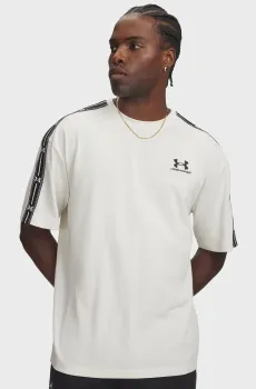 Мужская белая футболка UA Icon HWT Tee Taped Белый XL Under Armour 6013401-110