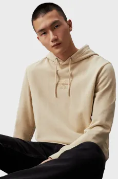 Мужское бежевое худи WASHED MONOLOGO HOODIE Бежевый XL Calvin Klein Jeans J30J325633