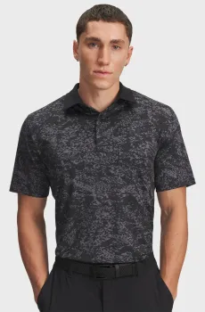 Мужское черное поло с узором UA Playoff 3.0 Printed Polo Черный M Under Armour 1378677-015