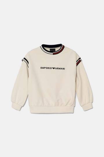 Детская хлопковая кофта Emporio Armani цвет бежевый с аппликацией 6D4BJL 1JWPZ Детская хлопковая кофта Emporio Armani цвет бежевый с аппликацией 6D4BJL 1JWPZ