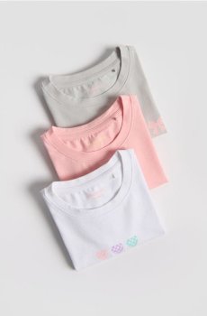 Reserved - Бавовняна футболка з принтом 3 шт. - різнобарвний - 414HU-MLC