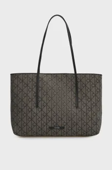 Женская серая сумка с узором JACQUARD TOTE W/POUCH Серый ONESIZE Calvin Klein LV04F3750G