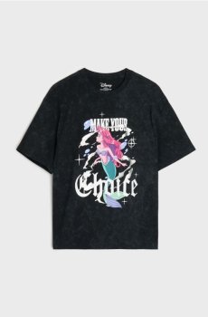 Футболка oversize із принтом Disney Princess Ariel - чорний