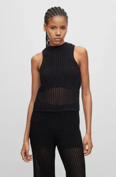 Женский черный топ Черный XL HUGO 50489899;001