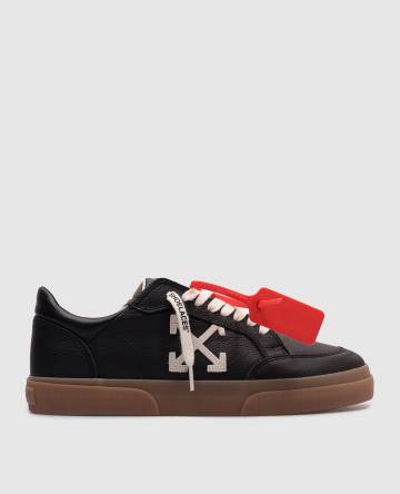Черные кожаные кеды NEW VULCANIZED с логотипом Черные кожаные кеды NEW VULCANIZED с логотипом
