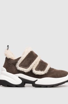 Коричневые замшевые кроссовки Extreme на меху