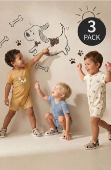 Літні комбінезони 3 pack - бежевий