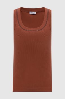 Коричневый топ в рубчик